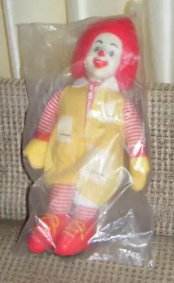 Vintage RONALD 10  PLUSH DOLL McDonald's Fast Food MIP Vinyl Face Yarn Hair • $22.99