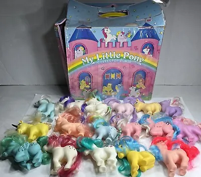 Vintage 80’s Hasbro My Little Pony Lot Of 17 And Collector Case • $219.99