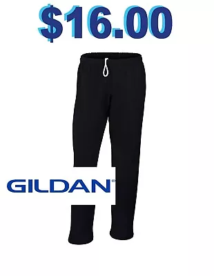 Gildan Sweatpants Open Bottom - (Black) • $16