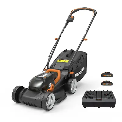 WORX WG779E.2 40V Battery Cordless Lawnmower 34cm X2 2.0Ah Battery & Charger • £179.99