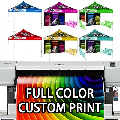 Pop Up Canopy Full Color Custom Print Trade Show Booth Vendor Tent 10x10 • $699
