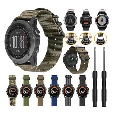 Military Nylon Watch Bands Strap For Garmin Fenix 5X / 3 HR / Fenix 5 Plus • $10.44