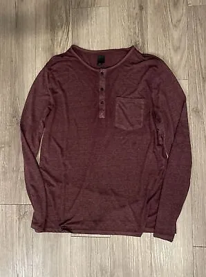 Men’s H&M Long Sleeve Henley Maroon New Without Tag • $6.99