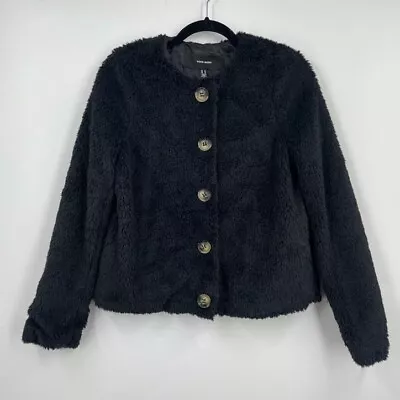 Vero Moda Women's Amanda Short Button Up Black Teddy Jacket Size S NWT • $29.99