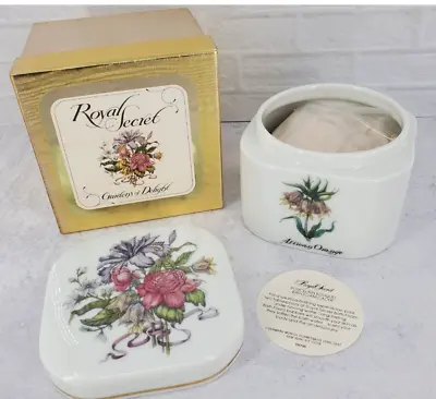 Royal Secret Cologne Germaine Monteil Bath Powder Porcelain Trinket Box Vintage • $64.98