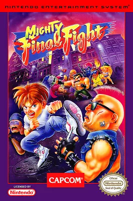 Mighty Final Fight Nintendo NES BOX ART Premium POSTER MADE IN USA - NES043 • $18.48