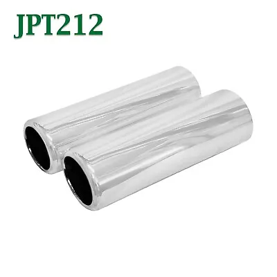 JPT212 PAIR 2.5  Chrome Pencil Exhaust Tips 2 1/2  Inlet / 2 3/4  Outlet 9  Long • $36.59