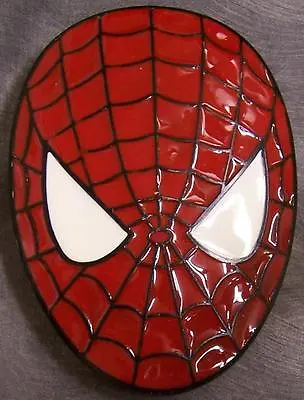 Pewter Belt Buckle Cartoon Superhero Spiderman Mask NEW • $19.99