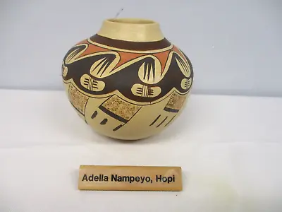 $490 • Buy 1992 Signed Adelle Nampeyo Hopi Polychrome Migration Pattern Seed Pot