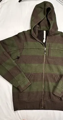 Men’s Large Lululemon Hoodie Jacket Colorblock Dark Green Thick Cotton Full Zip • $39.88
