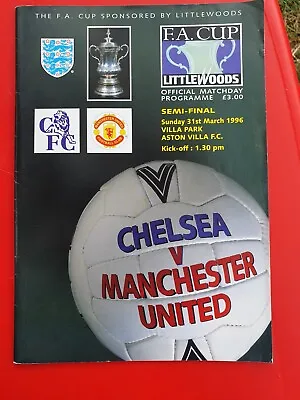 Chelsea V Manchester United 1996 FA Cup Semi-Final Football Programme • £5.99