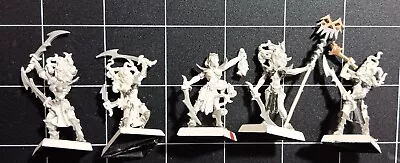 GWS Warhammer Fantasy Primed Dark Elves Witches Command (x5) Metal Figures • $36