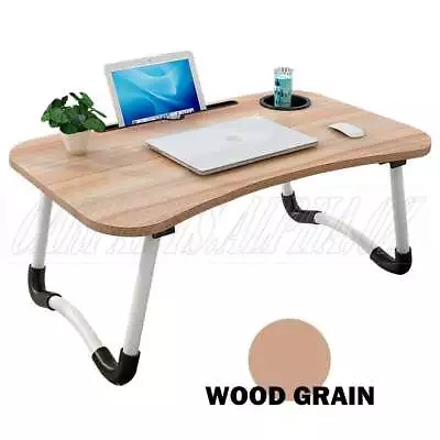 Laptop Stand Table Foldable Desk Computer Study Bed Adjustable Portable Cup Slot • $16.45