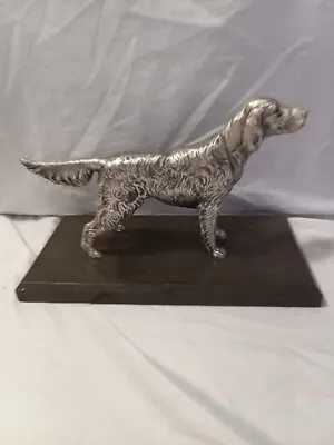 Weidlich Bros Metal Dog Pointer Figurine Sculpture 10  Long With Base Vintage • $50