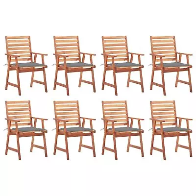 VidaXL Patio Dining Chairs 8 Pcs With Cushions Solid Acacia Wood • $805.19