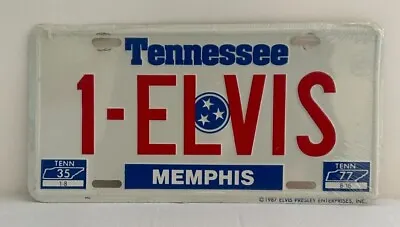 Elvis Presley Memphis Tennessee 1987 Metal License Plate 1-Elvis NEW • $12