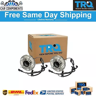 TRQ Front Wheel Hub & Bearing W/ Sensor Pair Set For Ford Mercury W/ ABS • $122.95