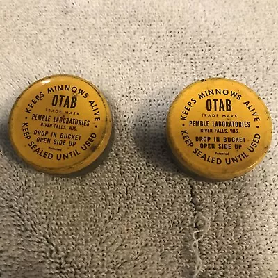 2 Vtg Otab Tin Fishing Advertising Keeps Minnows Alive Collectible Tins - Unused • $20