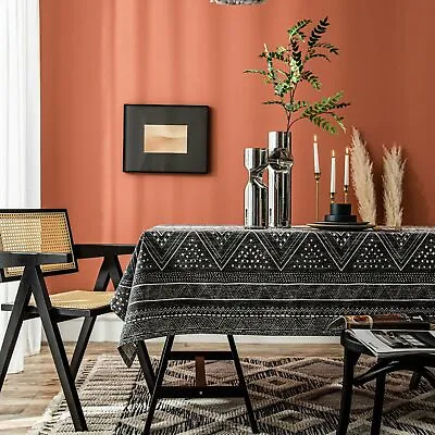 $14.99 • Buy Geometric Tablecloth Cotton Linen Square Rectangle Home Dining Table Cloth Cover