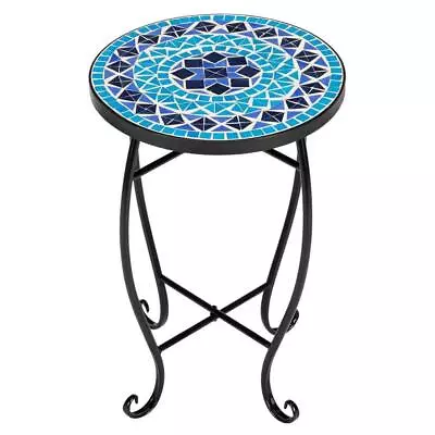 Mosaic Accent Table Side Table Plant Stand For Living Room Bedroom And Balcony • $45.99