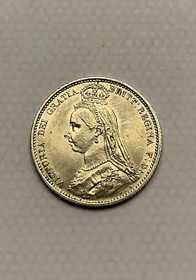 1887 Victoria Jubilee Head Sixpence Withdrawn Type  High Grade • £7.49