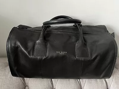 BNWT* Ted Baker Black Leather Holdall Weekend Bag RRP £249 • £170