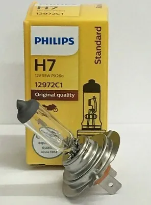 PHILIPS Standard H7 12V 55W PX26d Car Headlight Bulb 12972C1 • $9.65