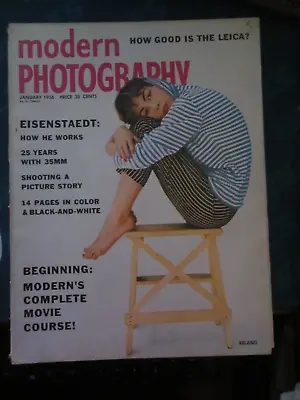 Modern Photography Magazine January 1956 Eisenstaedt How He Works N 50 • $14.99