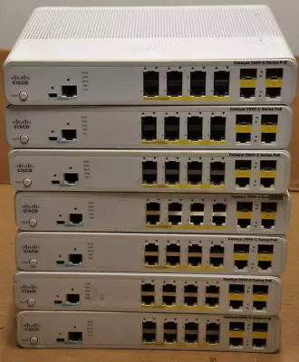 Lot Of 7 Cisco WS-C2960C-8PC-L V01 8-Port PoE Gigabit Ethernet Switch FOR PARTS • $199.99