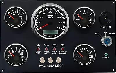 W PRO 5 Gauge Set Instrument Panel 4000 RPM 24V White LED For Marine Boat Yacht • $211.04