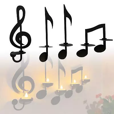 4 Pcs Music Note Candle Holder Candle Holder Decor Light Standing Candleholders • $22.34
