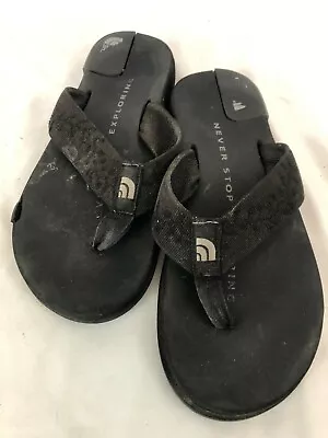 North Face Black Flip Flops Shoes Casual Comfort Sandals Sz 8 HTF • £28.22