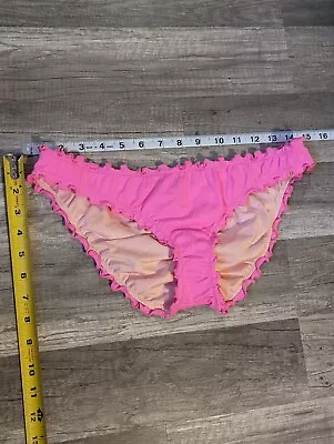 Victoria’s Secret Ruched Ruffle Cheeky Bikini Swim Bottom Pink • $5