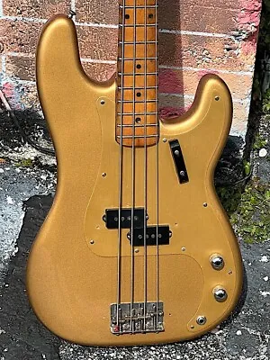 1957 Fender Precision Bass A Killer Refinish Gold Top Gold Raised  A  Pole P'up. • $10495