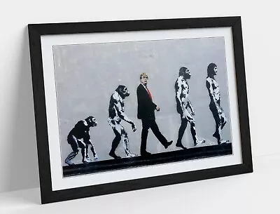 Banksy Trump Evolution -framed Poster Wall Art Print Artwork- Black & White • £9.99