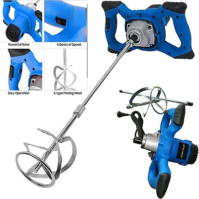 Concrete Mixer Variable 6Speed Paddle Mixing Drill 3000W Electric Plaster Mortar • $45.30