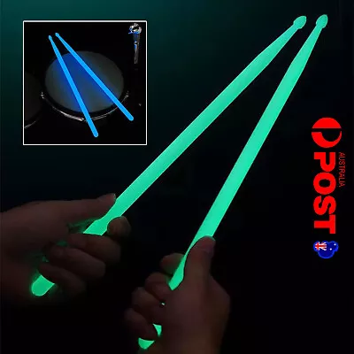 1 Pair Music Band Luminous Drum Sticks Drumsticks 5A Glow In The Dark Stage C • $12.99