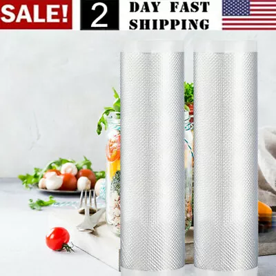 US 2 Pack Vacuum Sealer Bags 5' X 500CM Food Seal Bag For Kitchen Food Saver • $6.99