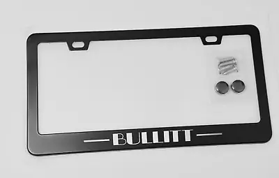 Bullitt Mustang Black Metal License Plate Frame Tag W/ Screws • $26