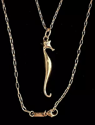 MONICA RICH KOSSAN 18K Yellow Gold SEAHORSE Charm Pendant STEVIE Chain Necklace • $1799