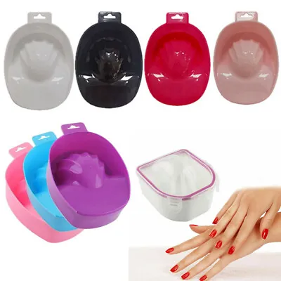 Nail Art Tips Finger Soak Off Bowl Manicure Remover Hand Nail Salon Spa Tool • £4.22