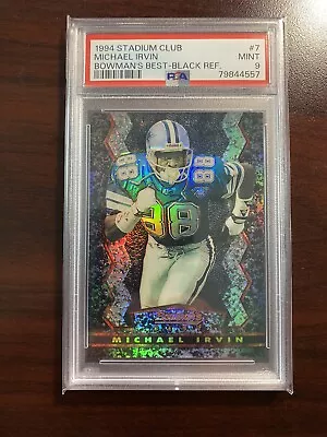 1994 Stadium Club Michael Irvin PSA 9 Black Refractor Bowman's Best SP🔥 • $7.50