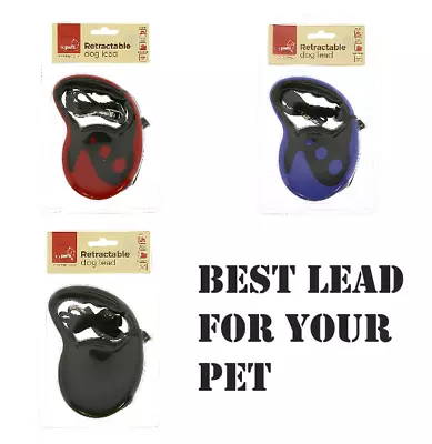 £8.99 • Buy My Pet Dog Leads Rope Retractable Dog Lead Extending Leash Tape Cord 5m Max 20kg