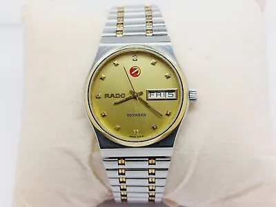 Vintage RADO Voyager Midsize Automatic Day-Date Swiss Unisex Watch ETA 2836-2 • £160.27