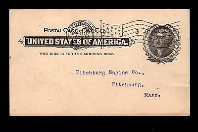 AS Lowell Co - Fitchburg Steam Engine Co Dynamo Worcester MA 1900 Postal Card 8n • $12.50