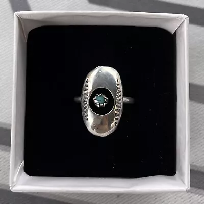 Vintage Sterling Silver Native American Western Turquoise Ring • $35