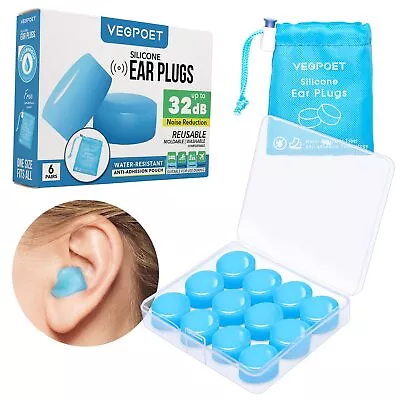 Ear Plugs For Sleeping - Reusable Moldable Silicone Earplugs Noise Cancelling... • $20.23