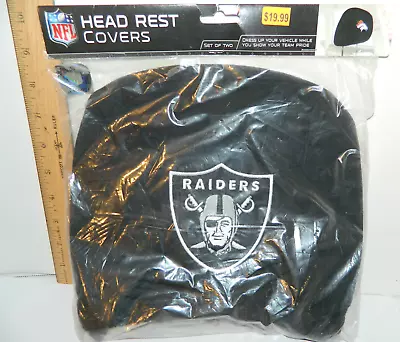 AS IS Las Vegas Oakland Raiders NFL 2 Pack Car Headrest Covers Auto Car Tailgate • $18.95
