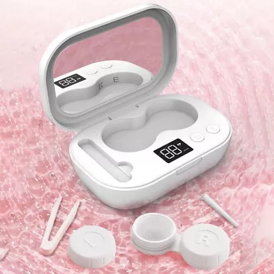 Ultrasonic Contact Lens Auto Cleaner USB Cleaning Machine Care Case LED Display • $22.99