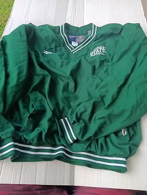 Reebok Michigan State Spartans Softball Windbreaker Jacket Green Mens Size XL • $34.99